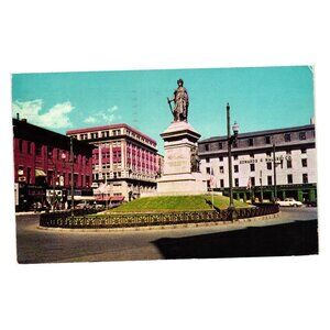 Monument Square Portland Maine Vintage 1958 Postcard Posted 3 Cent Liberty Stamp
